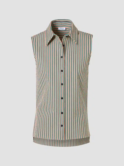 Akris Women's Seersucker Stripe Cotton Blouse In Multi