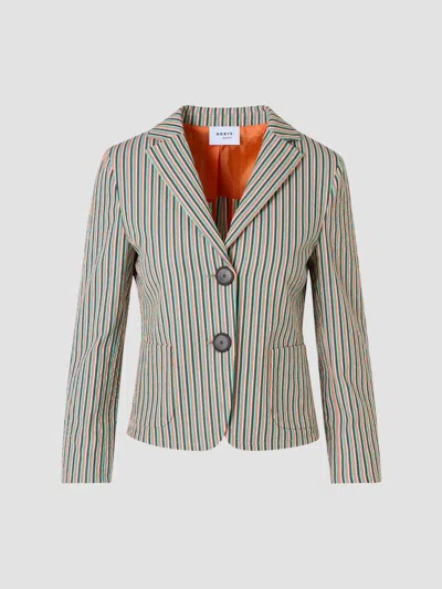 Akris Women's Seersucker Stripe Stretch-cotton Blazer In Multi