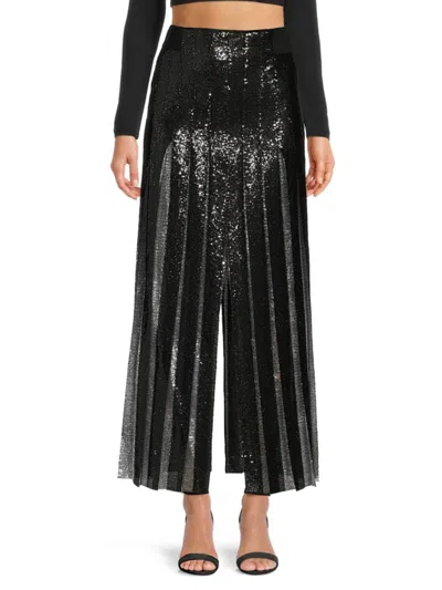Akris Women's Sequin Pleated Maxi Skirt In Black