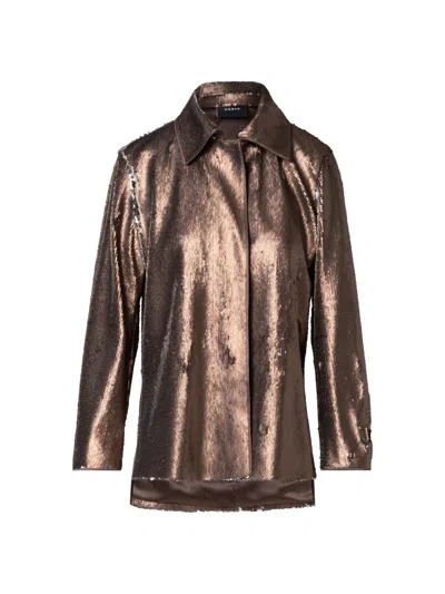 Akris Women's Sequin Shirt Jacket In Gold