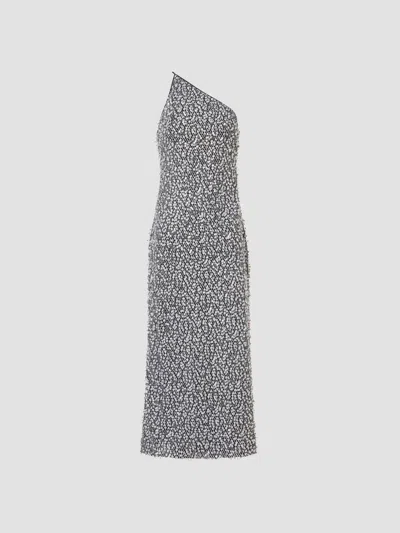 Akris Women's Sequined Cotton-blend Net One-shoulder Midi Dress