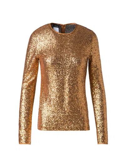Akris Women's Sequined Jersey Top In Gold