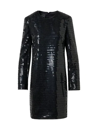 Akris Women's Sequined Long-sleeve Sheath Cocktail Dress In Black