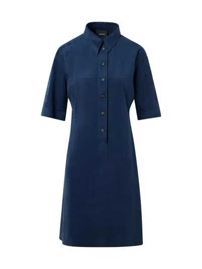 Akris Women's Short-sleeve Polo Minidress In Blue
