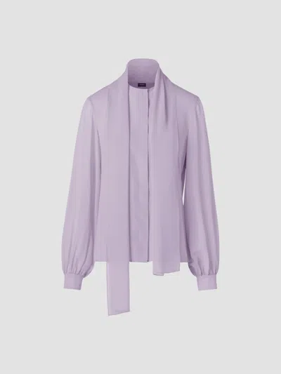 Akris Women's Silk Georgette Scarf Blouse In Purple