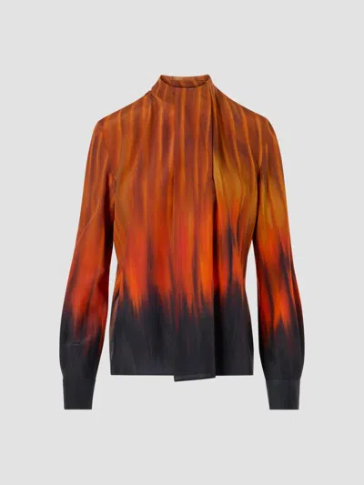 Akris Women's Silk Ombré Blouse In Coffee Vicuna
