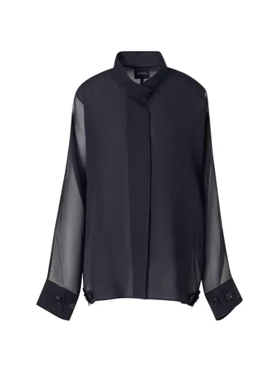 Akris Women's Silk Organza Oversized Shirt In Black