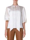 Akris Women's Silk Puff-sleeve Blouse In Ecru