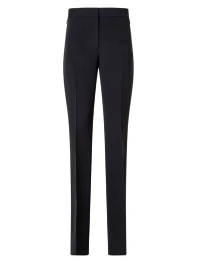 Akris Women's Silk Slim-straight Pants In Black