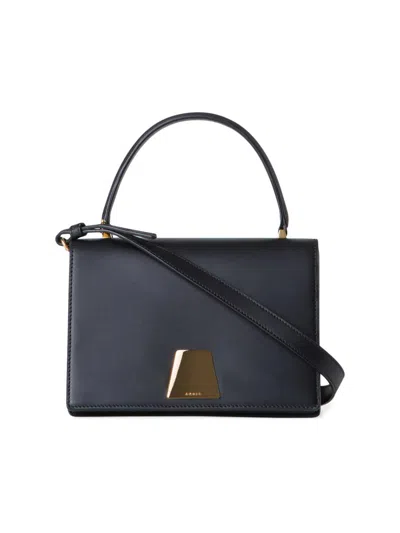 Akris Women's Small Alice Trapezoid Top Handle Bag In Black