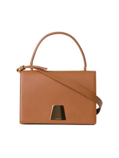 Akris Women's Small Alice Trapezoid Top Handle Bag In Brown