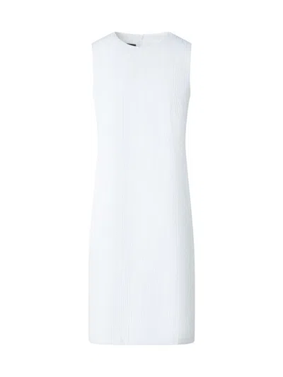 Akris Women's Stitched Pleat Cotton Voile Sheath Dress In White
