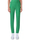 Akris Melissa Cotton Techno Slim-fit Pants In Leaf