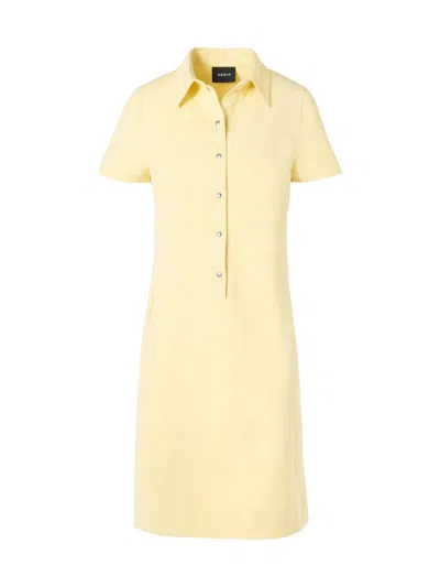 Akris Short-sleeve Cotton-silk Polo Dress In Yellow