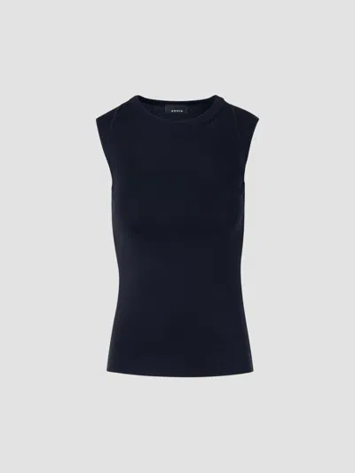 Akris Women's Stretch-silk Knit Top In Blue