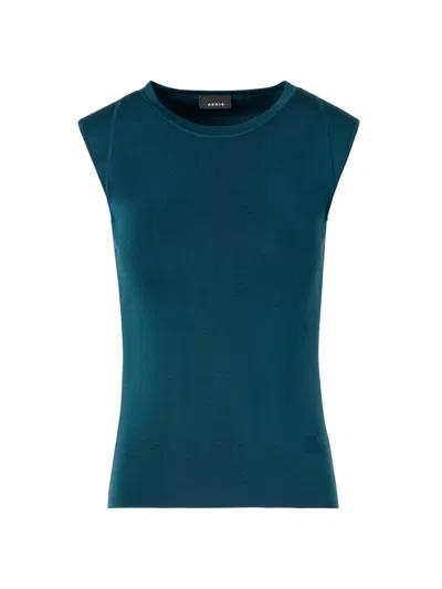 Akris Women's Stretch-silk Knit Top In Blue