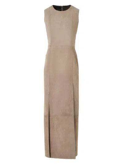 Akris Midi Dress Lamb In Brown