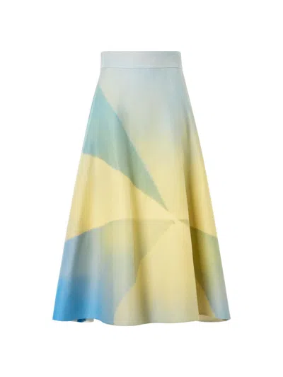 Akris Women's Sunbeam Print Cotton Midi-skirt In Neutral