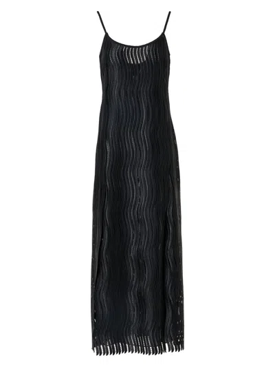 Akris Women's Techno Wave Guipure Midi-dress In Black