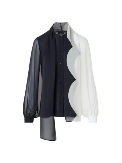 Akris Women's Tieneck Colorblocked Silk Blouse In Multi