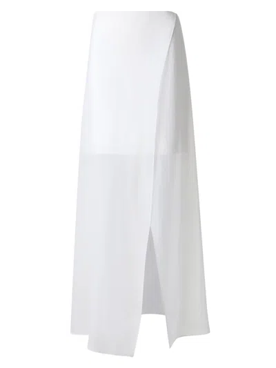 Akris Women's Tulip Silk Organza Midi-skirt In Sand