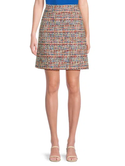 Akris Women's Tweed Mini Skirt In Brown