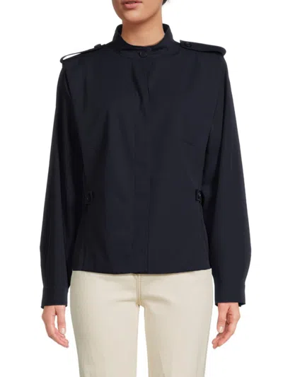 Akris Women's Virgin Wool Military Jacket In Navy