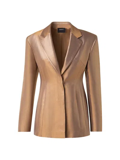 Akris Women's Walker Metallic Single-breasted Blazer In Brown