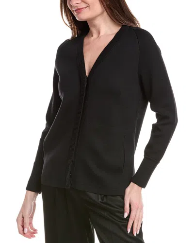 Akris Wool & Silk-blend Cardigan In Black