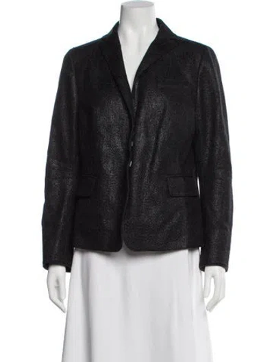 Pre-owned Akris Wool Animal Print Blazer In Gray