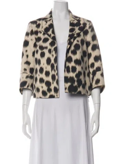 Pre-owned Akris Wool Animal Print Blazer In Neutral