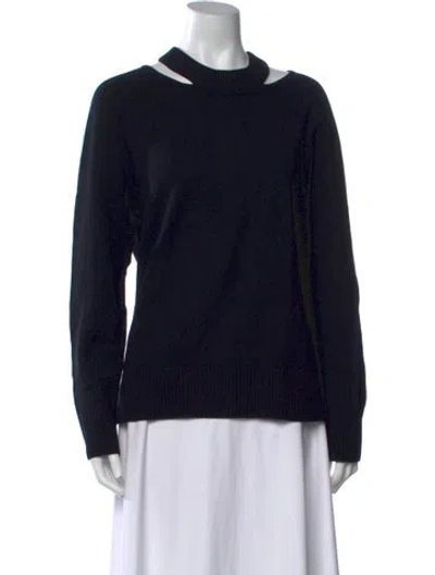Pre-owned Akris Wool Asymmetrical Sweater In Black