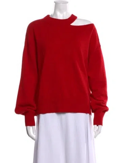 Pre-owned Akris Wool Asymmetrical Sweater W/ Tags In Red