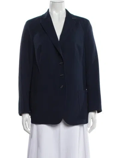 Pre-owned Akris Wool Blazer In Blue