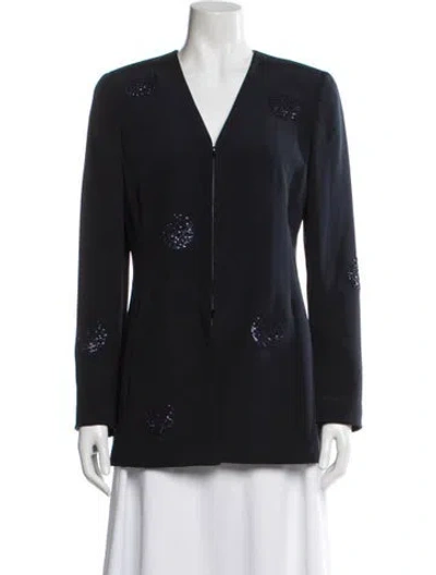 Pre-owned Akris Wool Blazer In Blue
