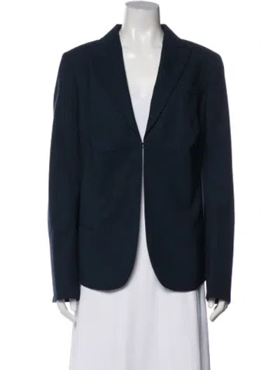 Pre-owned Akris Wool Blazer In Blue
