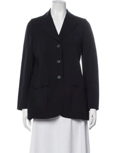 Pre-owned Akris Wool Blazer In Blue
