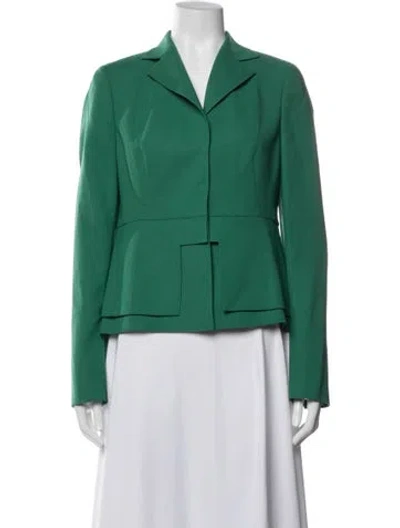 Pre-owned Akris Wool Blazer In Green