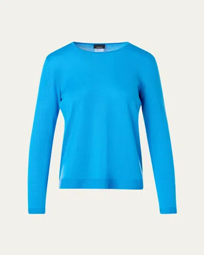 Akris Wool-blend Crewneck Sweater In Animal Print