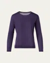 Akris Wool-blend Crewneck Sweater In Purple