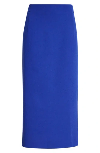 Akris Wool Blend Pencil Skirt In Blue