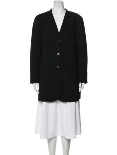 Pre-owned Akris Wool Coat In Black