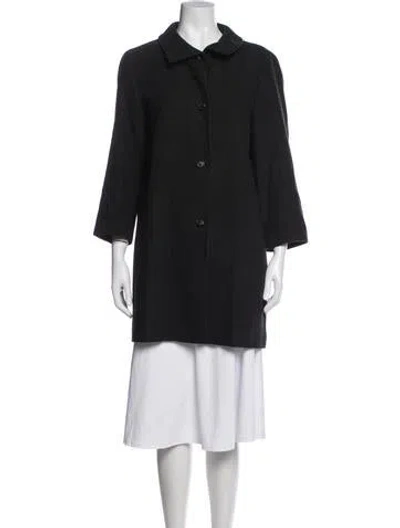 Pre-owned Akris Wool Coat In Black