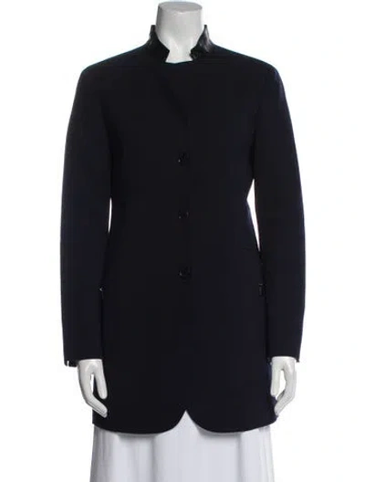 Pre-owned Akris Wool Coat In Blue