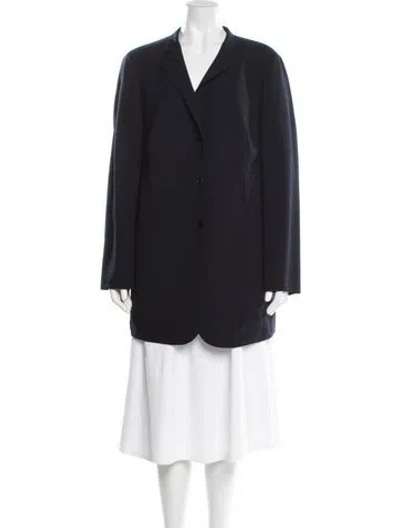 Pre-owned Akris Wool Coat In Blue
