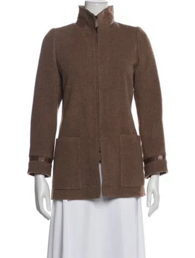 Pre-owned Akris Wool Coat In Brown