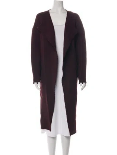 Pre-owned Akris Wool Coat In Burgundy
