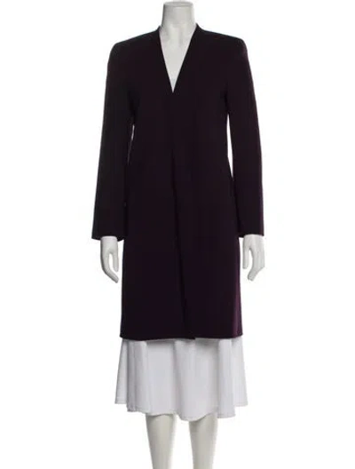 Pre-owned Akris Wool Coat In Purple