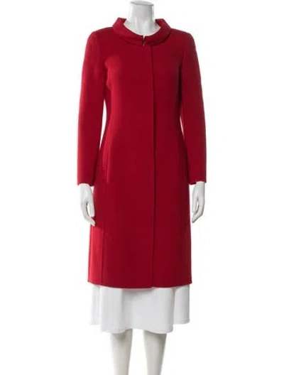 Pre-owned Akris Wool Coat In Red
