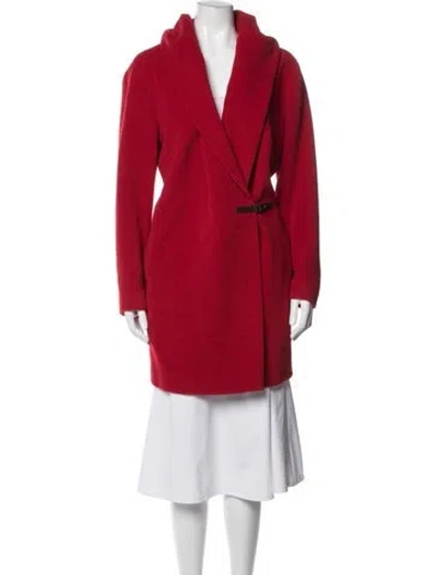 Pre-owned Akris Wool Coat In Red